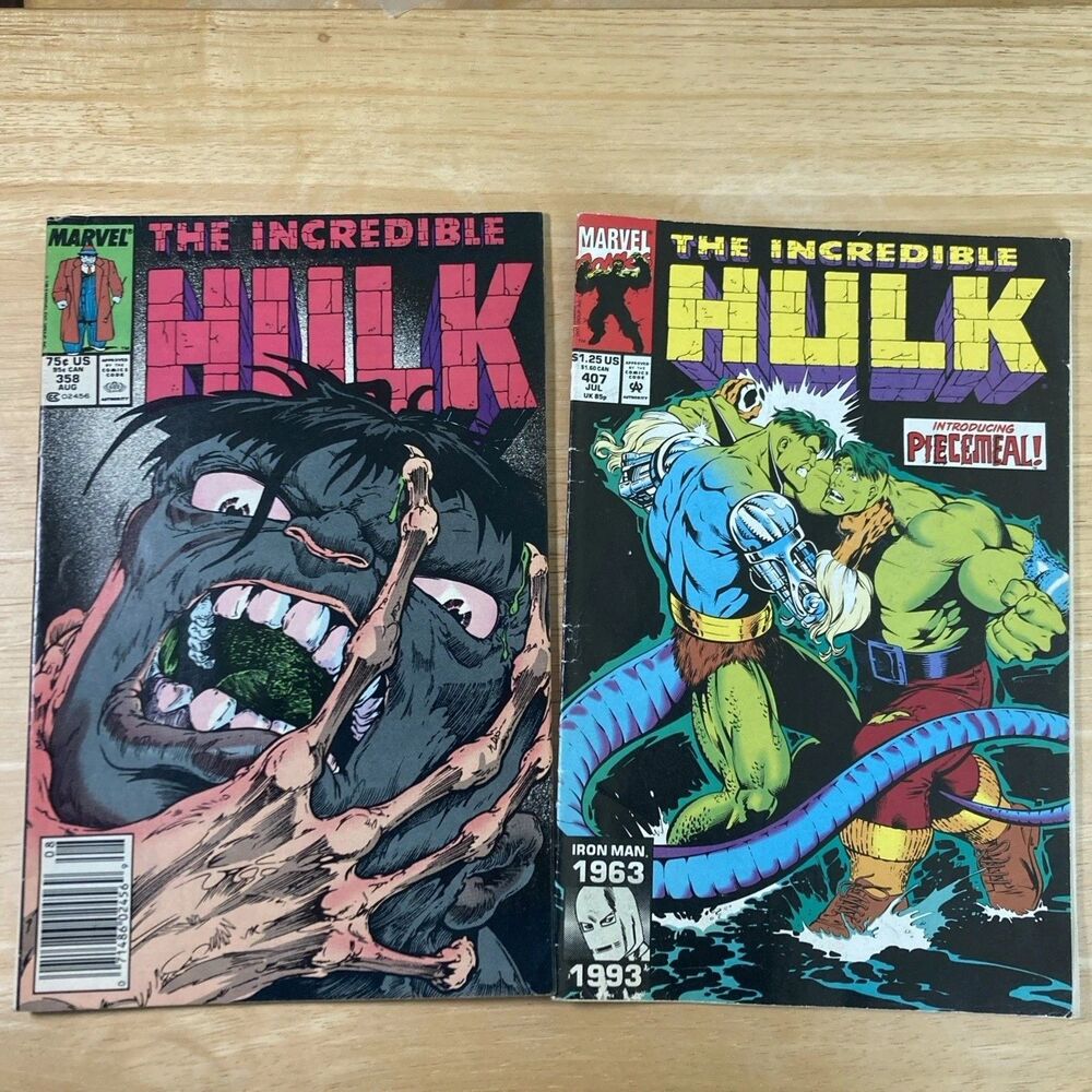 The Incredible Hulk No. 358 407 Set Lot (1989 1993) Marvel Comic Books Piecemeal